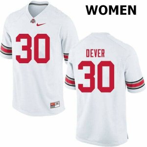 Women's Ohio State Buckeyes #30 Kevin Dever White Nike NCAA College Football Jersey Restock OAJ0444JI
